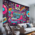 Colourful I Love 80s Retro Disco Wall Hanging