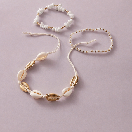 Lot de 3 bracelets de cheville Boho Beach