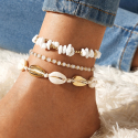 Lot de 3 bracelets de cheville Boho Beach