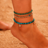 Set of 3 Boho anklets Eye with Turkish eye
