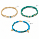 3er Set Boho Fusskettchen Eye mit türkischem Auge