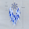 Attrape-rêves enfant bleu et blanc avec toile étoilée et pendentif