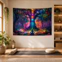 Arazzo spirituale yoga con chakra e albero della vita