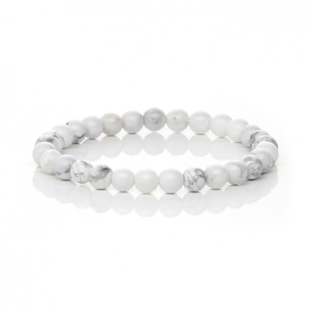 Weisses Howlith Armband weiss mit 8 mm Naturstein-Perlen