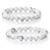 Weisses Howlith Armband weiss mit 8 mm Naturstein-Perlen