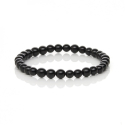 Bracelet unisexe en tourmaline noire avec perles naturelles