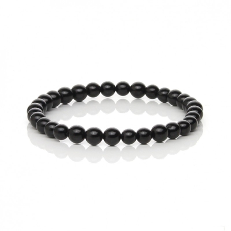 Unisex black tourmaline bracelet with natural stone beads