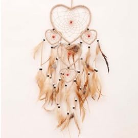 Produktbild: Light Brown Heart Dream Catcher Valentino with 5 Rings Light Brown Heart Dream Catcher Valentino with 5 Rings - 1