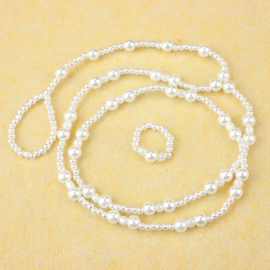 Produktbild: 2er Set weisse Fussketten Antonella mit Fussringen Weisse Fusskette Antonella und Fussring - Modeschmuck  - 1