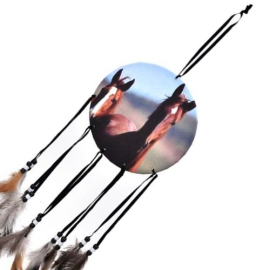 Produktbild: Medium-sized black children's dream catcher Beauty with horse picture Medium Black Dreamcatcher Beauty with Horses Image - 2
