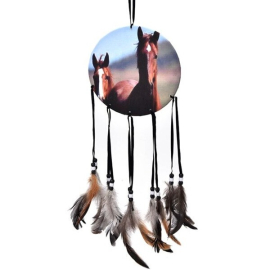 Produktbild: Medium-sized black children's dream catcher Beauty with horse picture Medium Black Dreamcatcher Beauty with Horses Image - 2