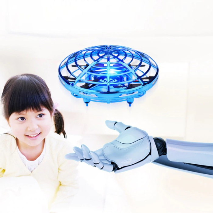Selbstfliegende UFO Mini Drohne – Quadrocopter mit Infrarot Sensoren Selbstfliegende UFO Mini Drohne – Quadrocopter mit Infrarot Sensoren
