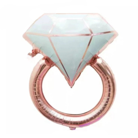 Set of 3 Dreamy Wedding Rings and 2 Pink Balloons