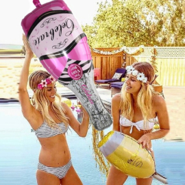 Produktbild: Bottiglia di champagne gigante con vetro come palloncino in alluminio Bottiglia di champagne gigante con vetro come palloncino in alluminio