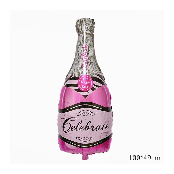 Giant Champagne Bottle with Glass as Foil Balloon - 4