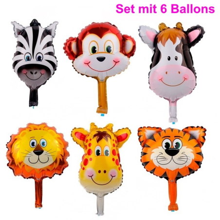 6er-Set Party Ballons mit lustigen Tieren  - 2